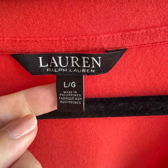 Ralph Lauren Orange Long Sleeve Wrap Top Size Large - Picture 5 of 12